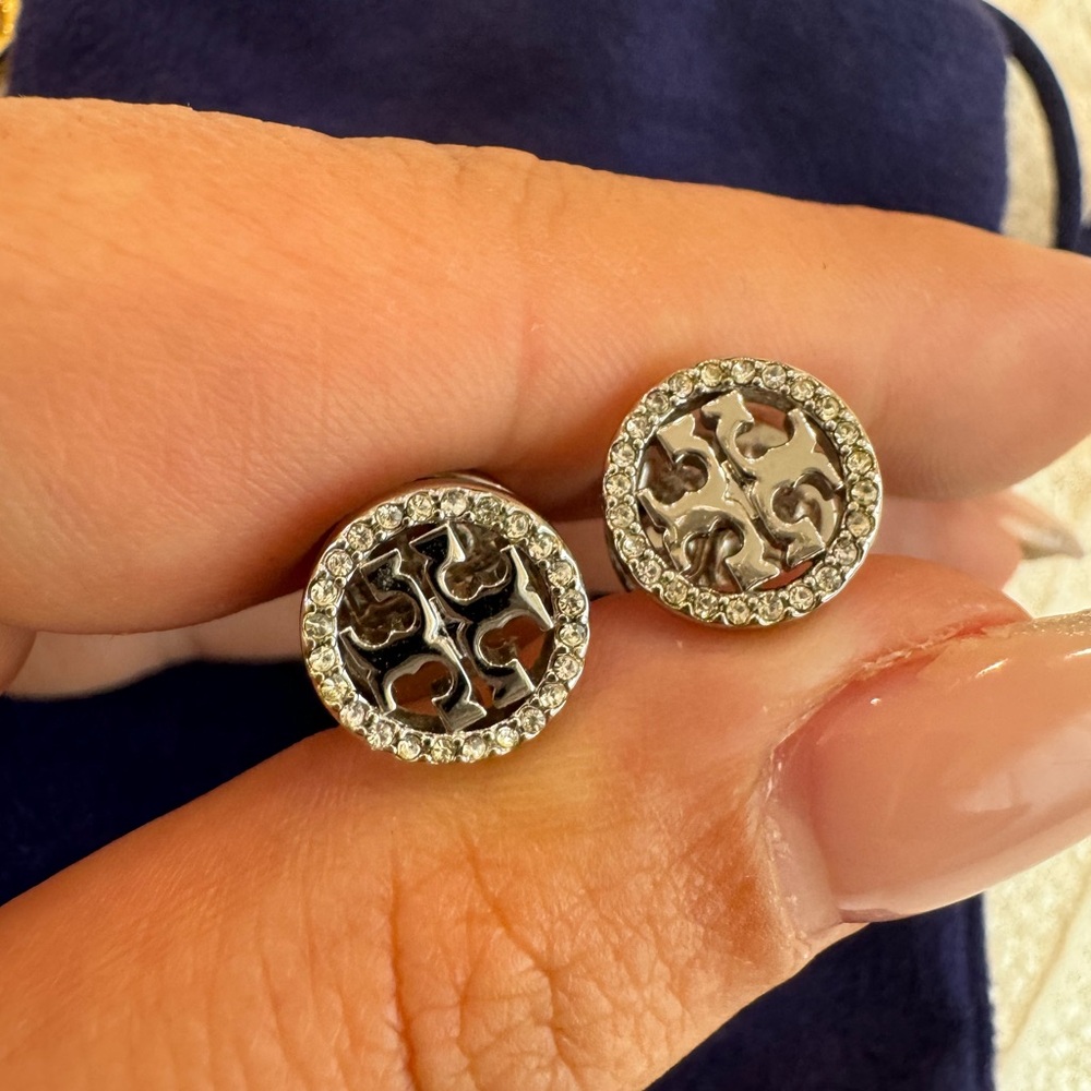 Tory Burch Metallic Steel Miller Earrings